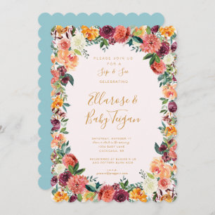 Autumn Floral Woodland Sip & See invitation
