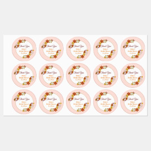 Autumn Floral Wreath Pumpkin Gold Thank You Favour