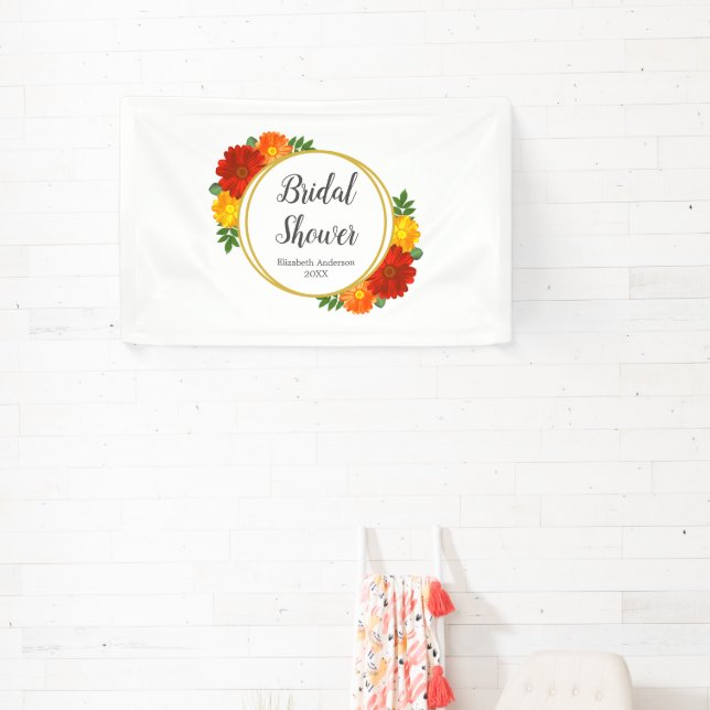 Autumn Florals Bridal Shower Banner (Insitu)