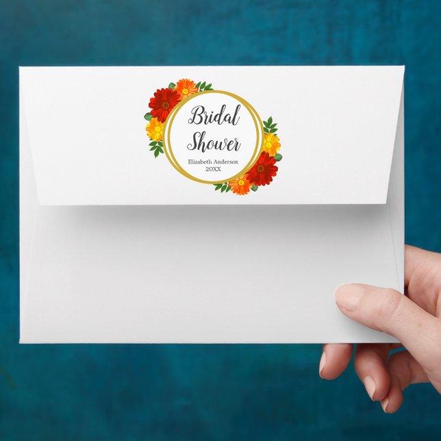 Autumn Florals Bridal Shower Envelope (Hand)