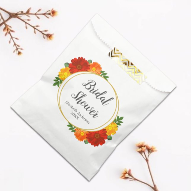 Autumn Florals Bridal Shower Favour Bag (Creator Uploaded)