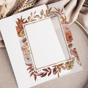 Autumn Florals Frame Border Wedding Vellum Invitations