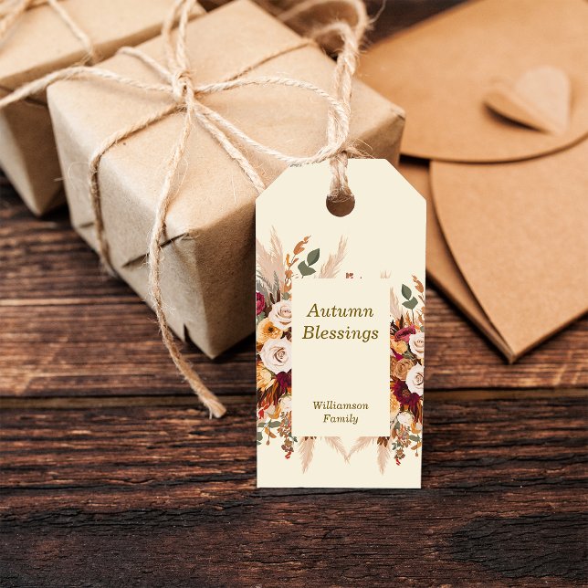 Autumn Florals Personalise Gift Tags (Creator Uploaded)