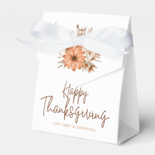 Autumn Florals Script Names Happy Thanksgiving Favour Box