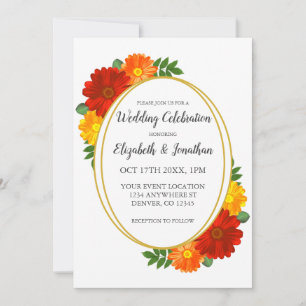 Autumn Florals Wedding Invitation