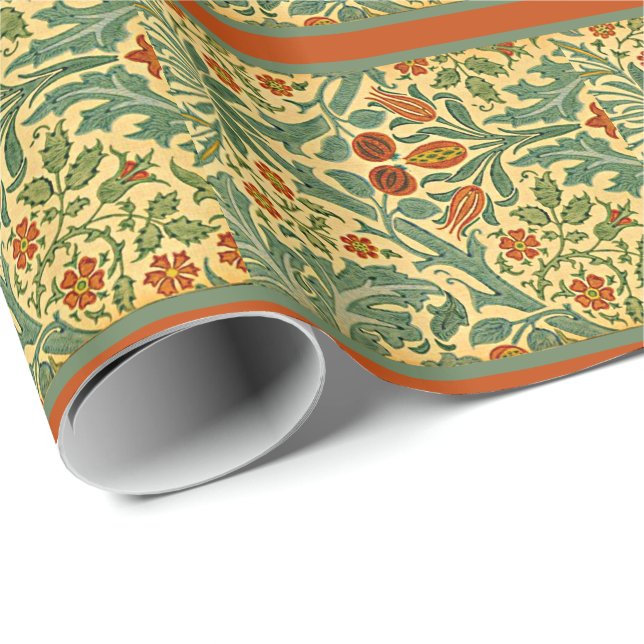 Autumn Flower,  a colourful  William Morris patter Wrapping Paper (Roll Corner)