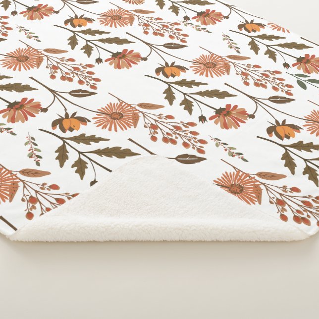 autumn flower arrangement sherpa blanket (3/4)