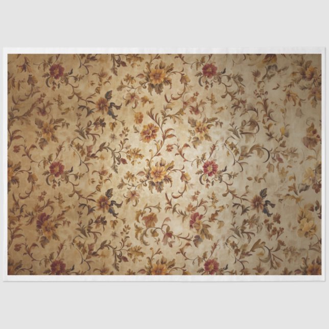 Autumn Flower Background Tissue Paper (Front)