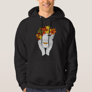 Autumn Flower Bouquet Girl Thanksgiving Retro ART  Hoodie