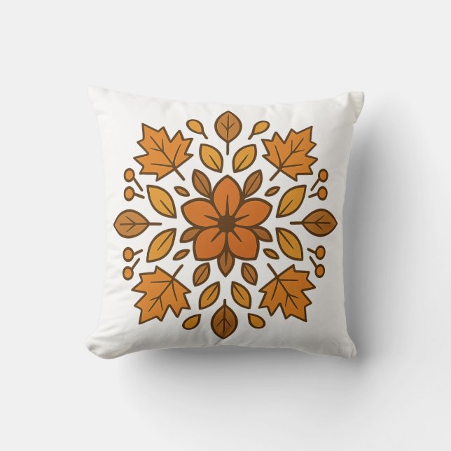 Autumn flower mandala  cushion (Front)