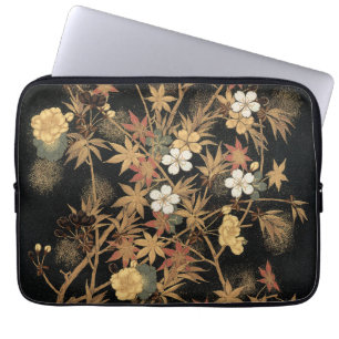 Autumn Flower & Tree 1884 Japanese Ornamental Art Laptop Sleeve