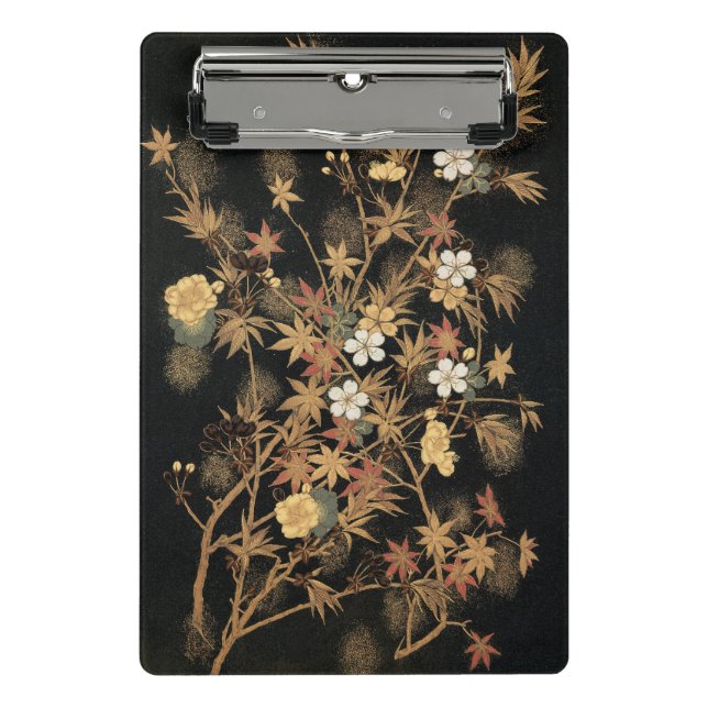 Autumn Flower & Tree 1884 Japanese Ornamental Art Mini Clipboard (Front)