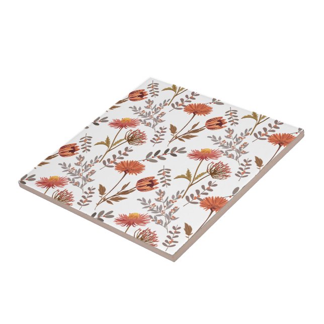 autumn flowering ceramic tile (Side)