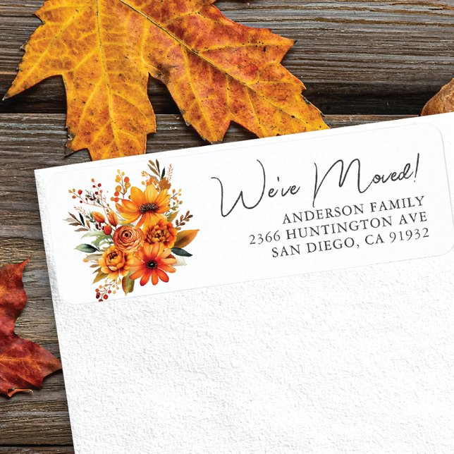 Autumn Flowers Address Label Return Address Label (Creator Uploaded)