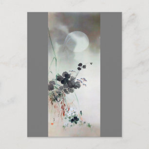 Autumn Flowers and Full Moon, Watanabe Seitei Postcard