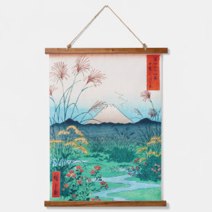 Autumn flowers and Mt. Fuji, Hiroshige, Ukiyo-e Hanging Tapestry