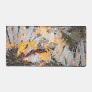Autumn Flowers Artistic Painting Desk Mat