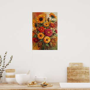 Autumn Flowers, Autumn Colours, Poster
