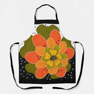 Autumn flowers, autumn, flower, illustration throw apron