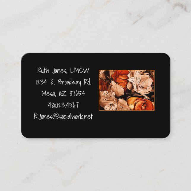 Autumn Flowers Business Card (Front)
