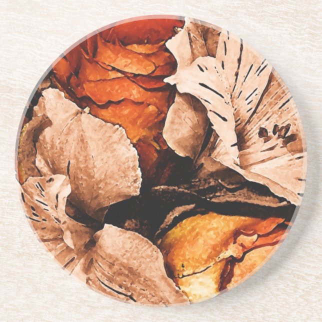 Autumn flowers coaster (Front)