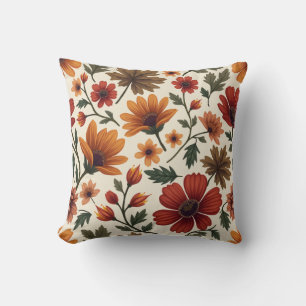 Autumn flowers cushion