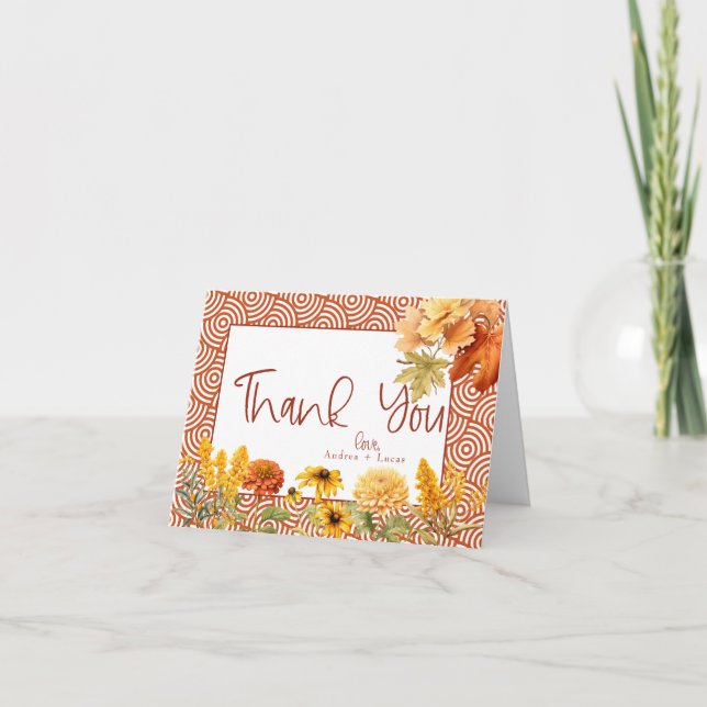 Autumn Flowers | Fall Thank You Card (Front)
