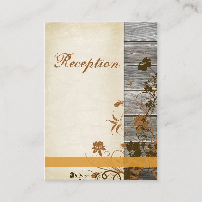 Autumn Flowers, FAUX Wood Enclosure Card 2 (Front)