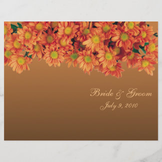 Autumn Flowers Folded Wedding Program