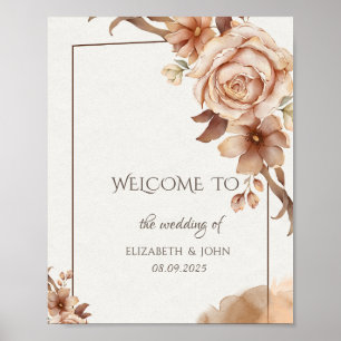 Autumn Flowers Frame Poster