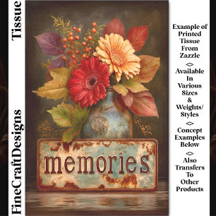 Autumn Flowers & Memories Sign DQ2 Decoupage Tissue Paper