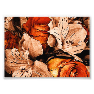 autumn flowers photo print