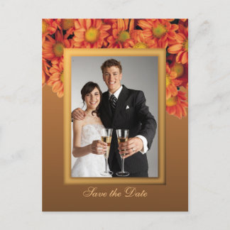 Autumn Flowers Save the Date Postcard