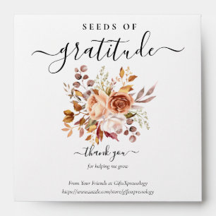 Autumn Flowers Seeds of Gratitude Gift Seed Packet Envelope