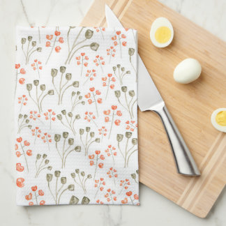 Autumn Flowers Tea Towel