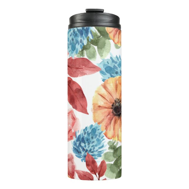 Autumn Flowers Thermal Tumbler (Front)