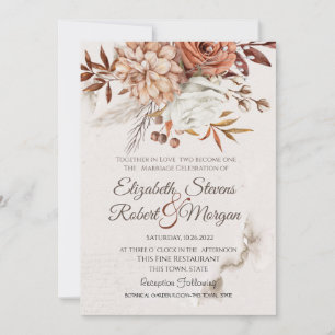 Autumn Flowers Wedding Invitation