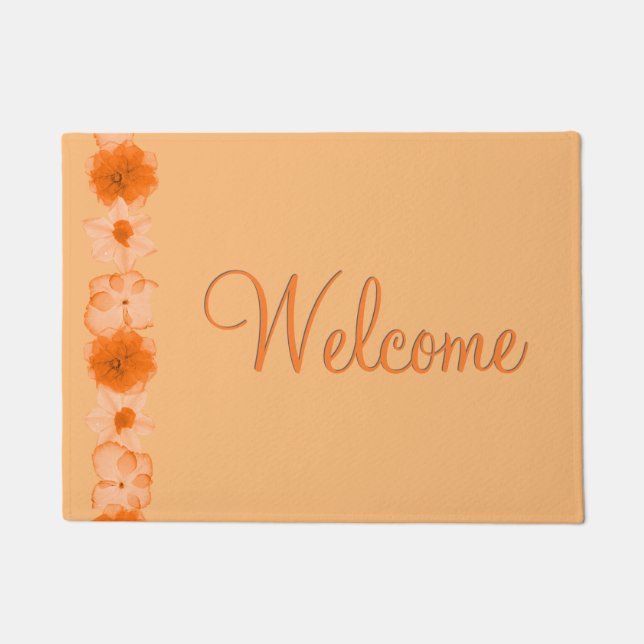 Autumn Flowers Welcome Doormat (Front)