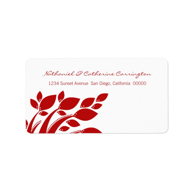 Autumn Foliage Address Labels, Red Label (Front)
