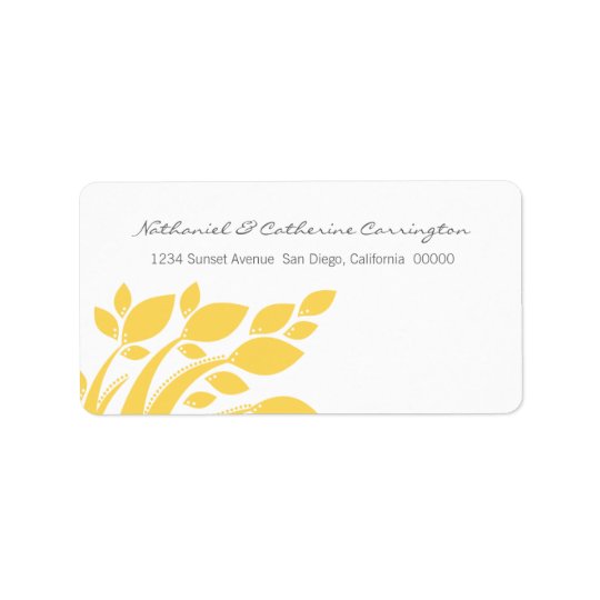 Autumn Foliage Address Labels, Yellow Address Label