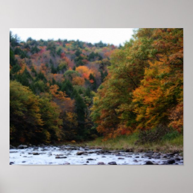 Autumn Foliage Along River #2 Nature Poster (Front)