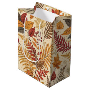 Autumn Foliage and Berries – Warm Earthy Tones Medium Gift Bag