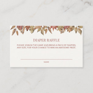 Autumn Foliage Baby Shower Diaper Raffle Enclosure Card