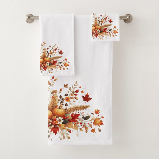 Autumn Foliage Bath Towel Set (Insitu)