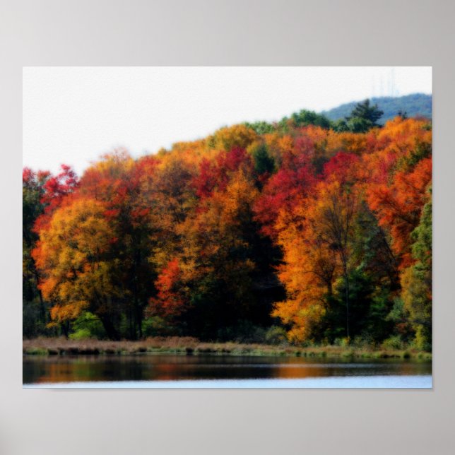 Autumn Foliage By Pond Orton Art Poster (Front)