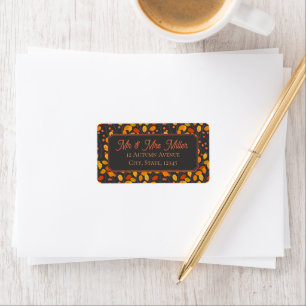 Autumn Foliage Fall Botanical Dark Return Address Label