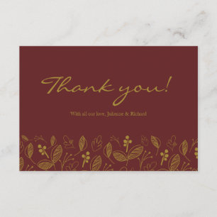 Autumn Foliage Fall Wedding Thank You Card