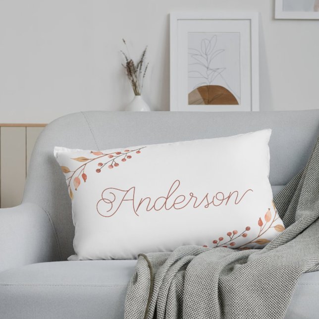 Autumn Foliage Family Name Lumbar Cushion (Creator Uploaded)