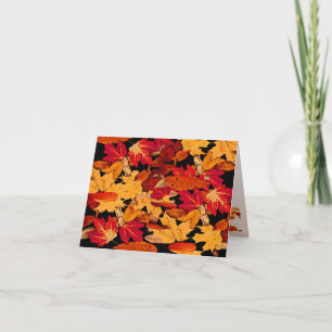 Autumn Foliage in Red Orange Yellow Thank You Card
