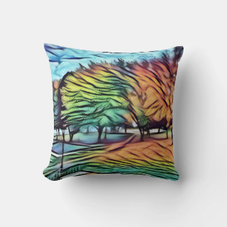 Autumn foliage in the park cushion